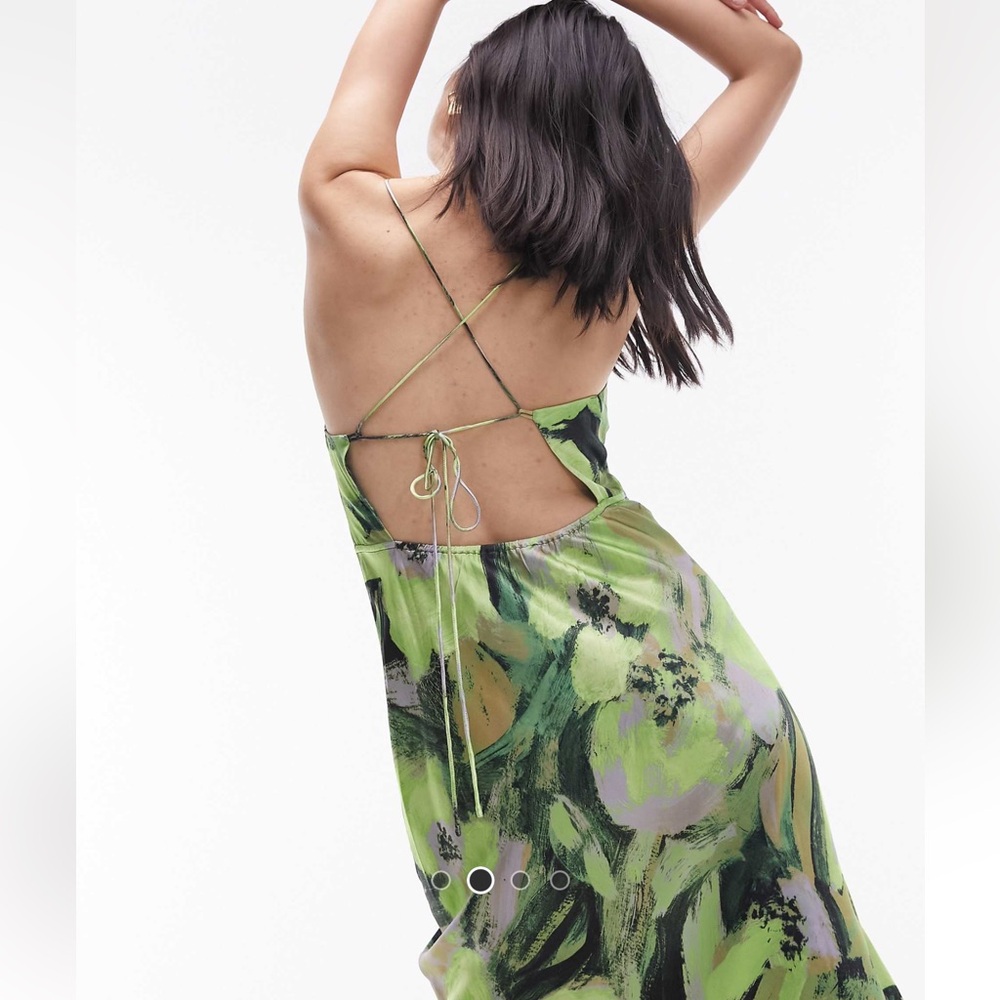 Green and Black Abstract Dress